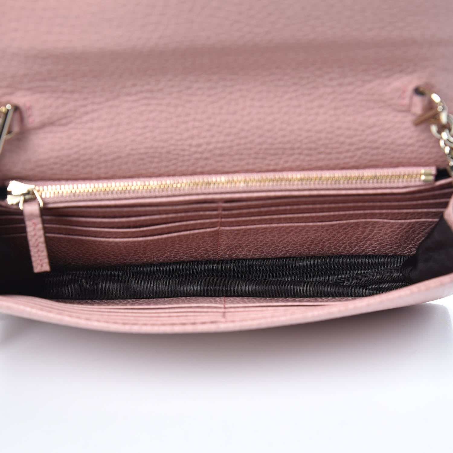 Gucci Dollar Calfskin Interlocking G Chain Wallet Soft Pink 5 of 10