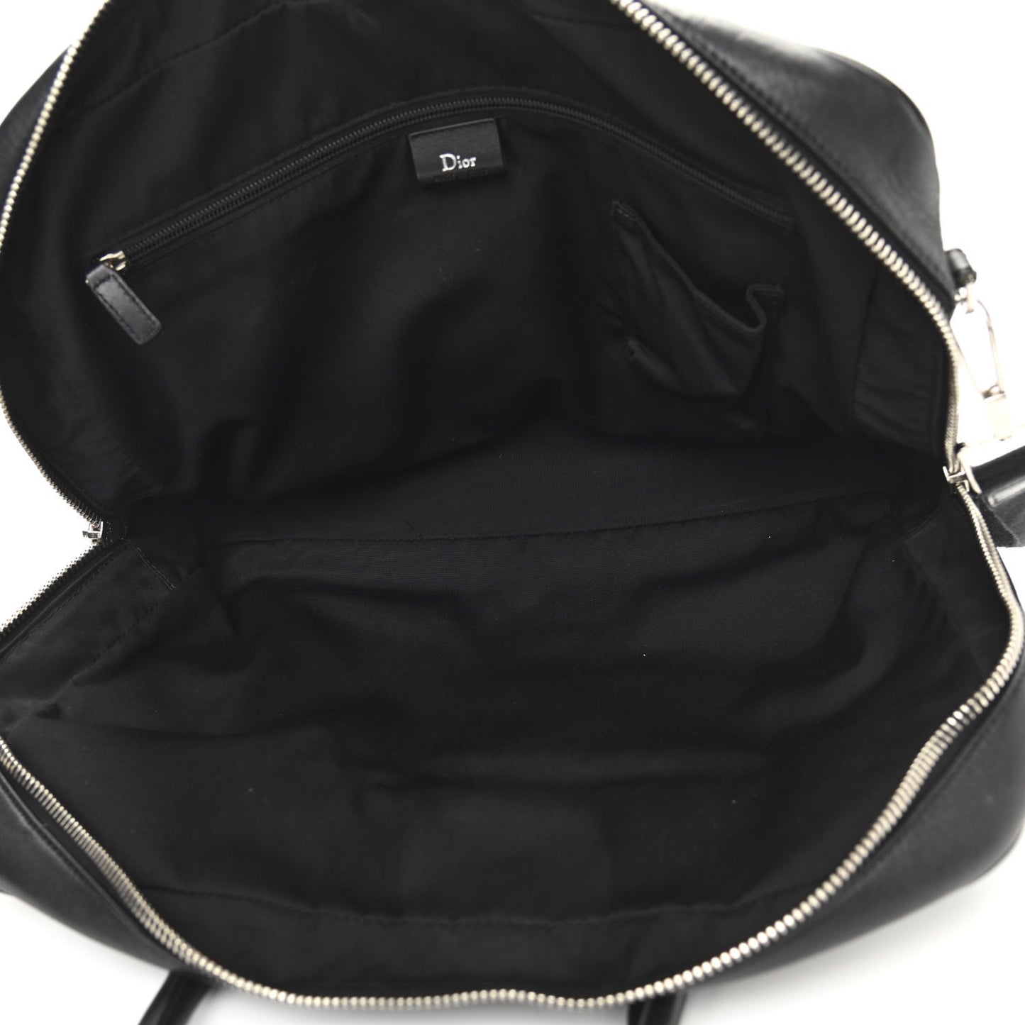 HOMME Calfskin Ribbed Briefcase Black