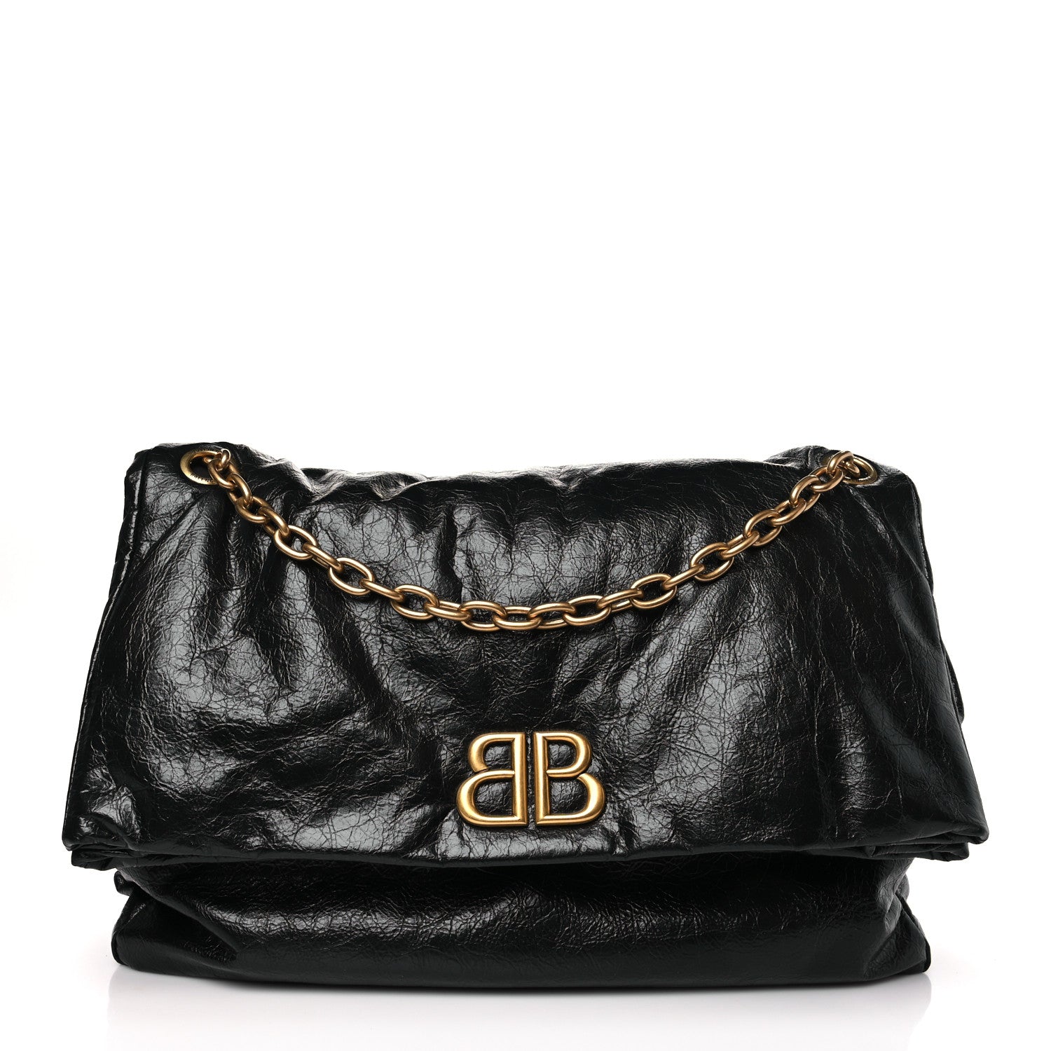 Balenciaga Arena Calfskin Large Monaco Chain Shoulder Bag Black 1 of 8