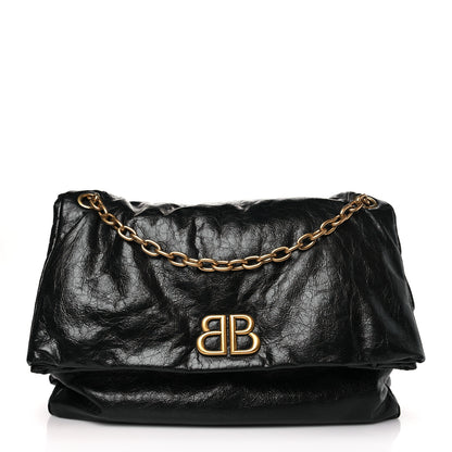 Balenciaga Arena Calfskin Large Monaco Chain Shoulder Bag Black 1 of 8