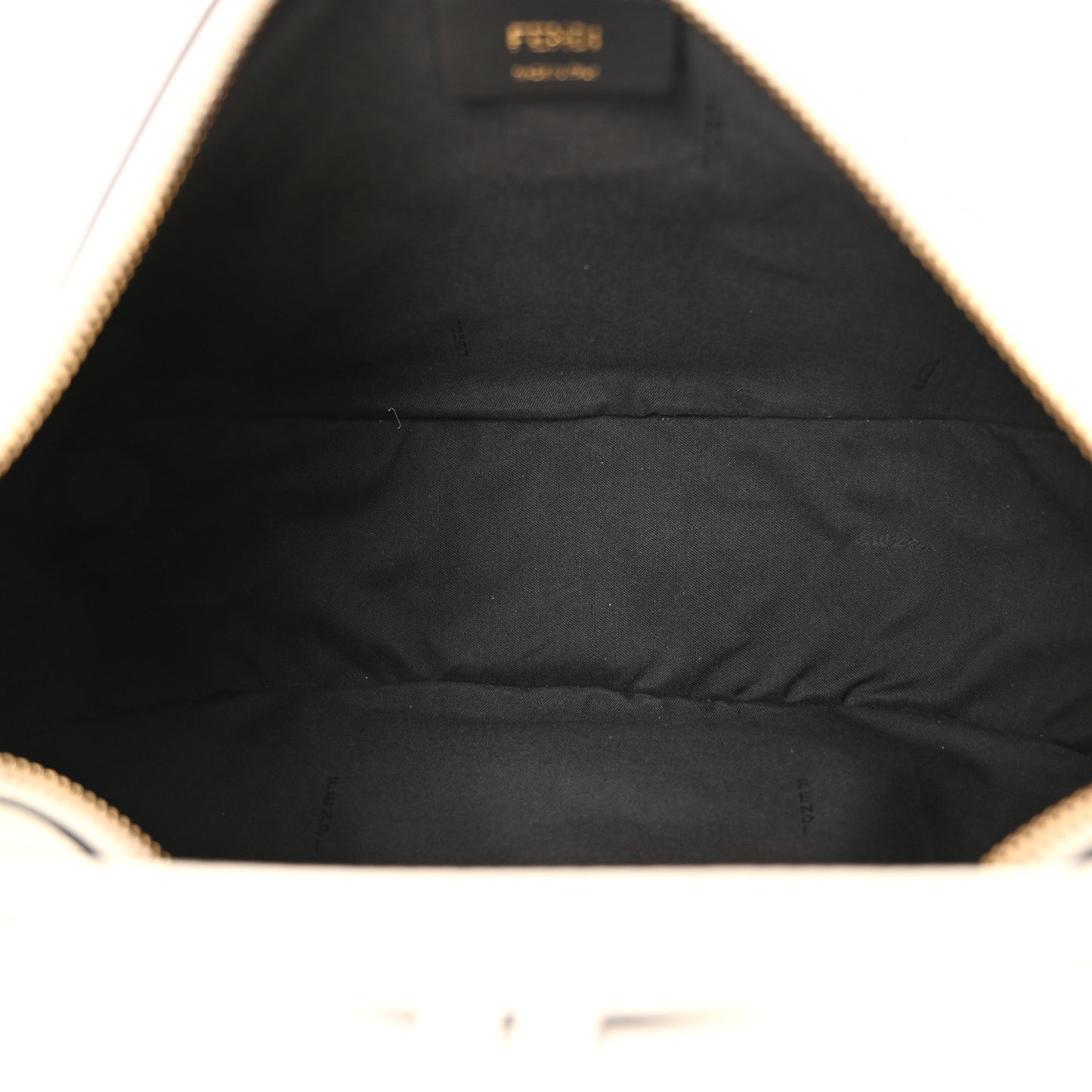 Vitello Grace Matte Medium Fendigraphy Hobo Bag White Ice