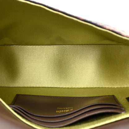 Fendi Sequin Paillettes Vitello Grace Karung Effect FF Mini Baguette Ginepro 5 of 11