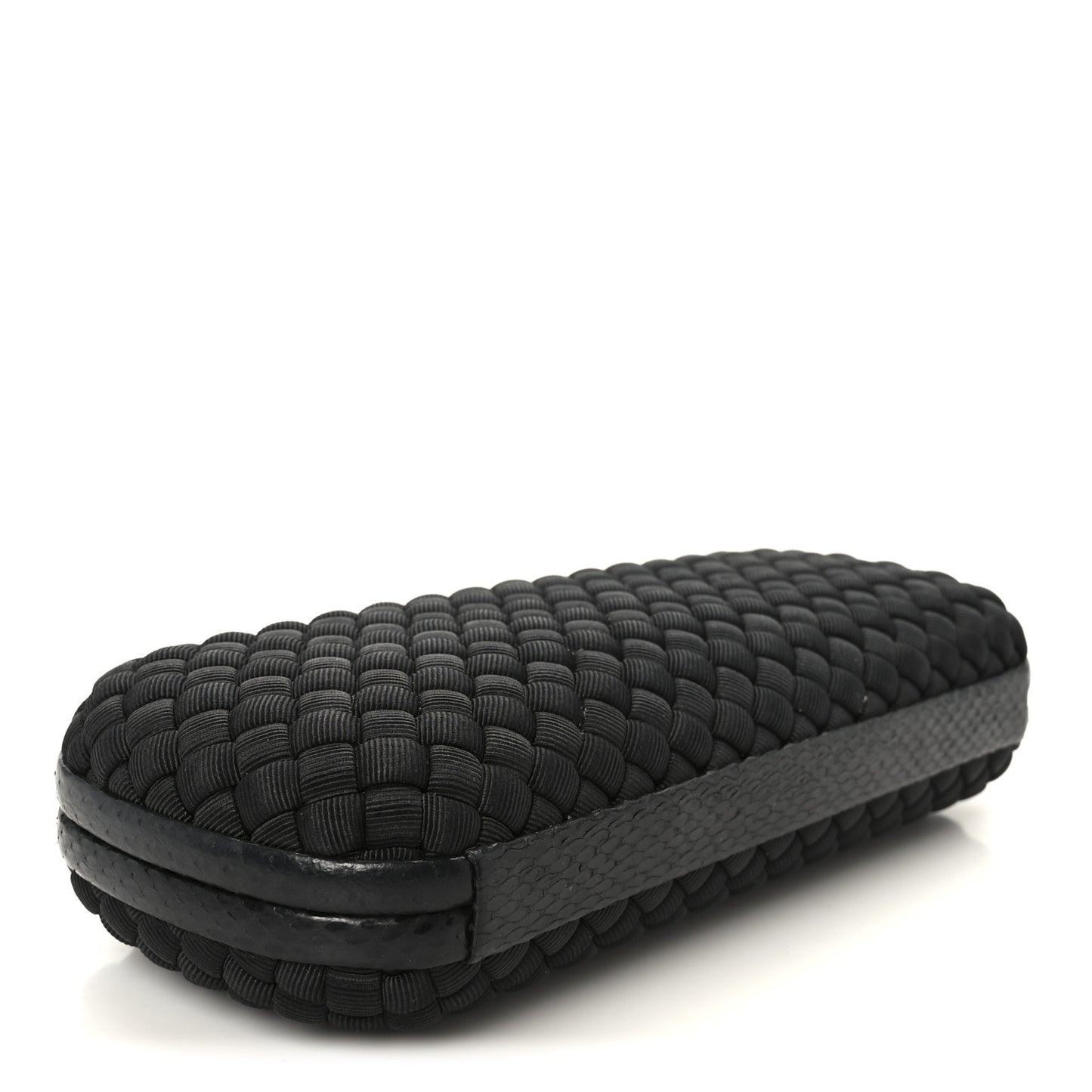 Satin Ayers Intreccio Impero Stretch Knot Clutch Black