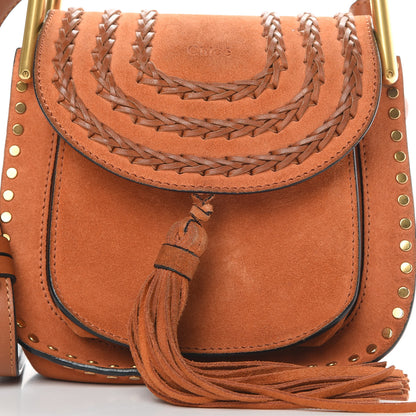 Chloe Suede Calfskin Braided Mini Hudson Shoulder Bag Caramel 8 of 15