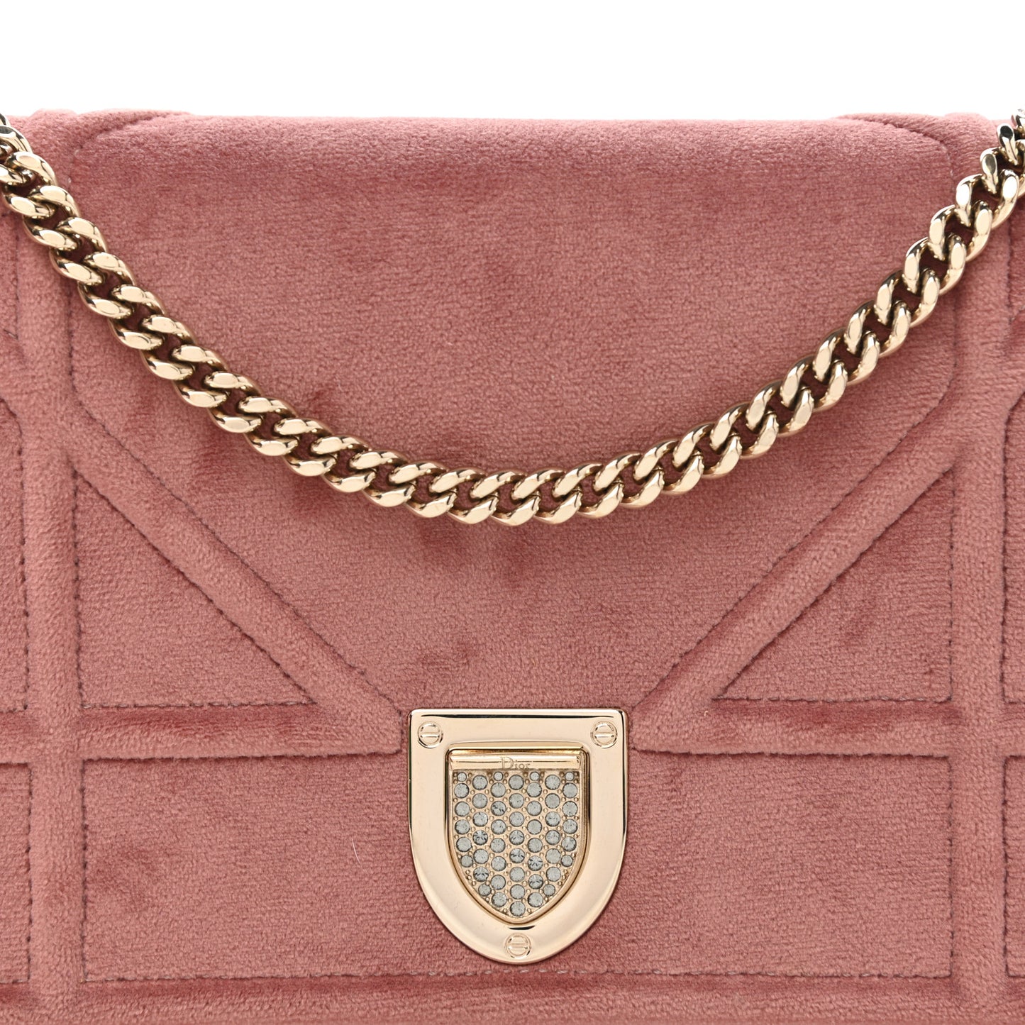 Velvet Diorama Wallet on Chain Pouch Pink