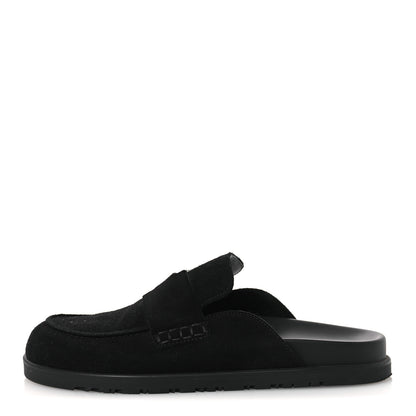 Hermes Suede Calfskin Go Mules 39 Black 1 of 11