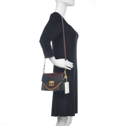Givenchy Crinkled Patent Lambskin Small GV3 Shoulder Bag Black Burgundy 2 of 10