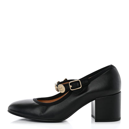 Chanel Lambskin Mary Jane Charm Pumps 39.5 Black 1 of 13