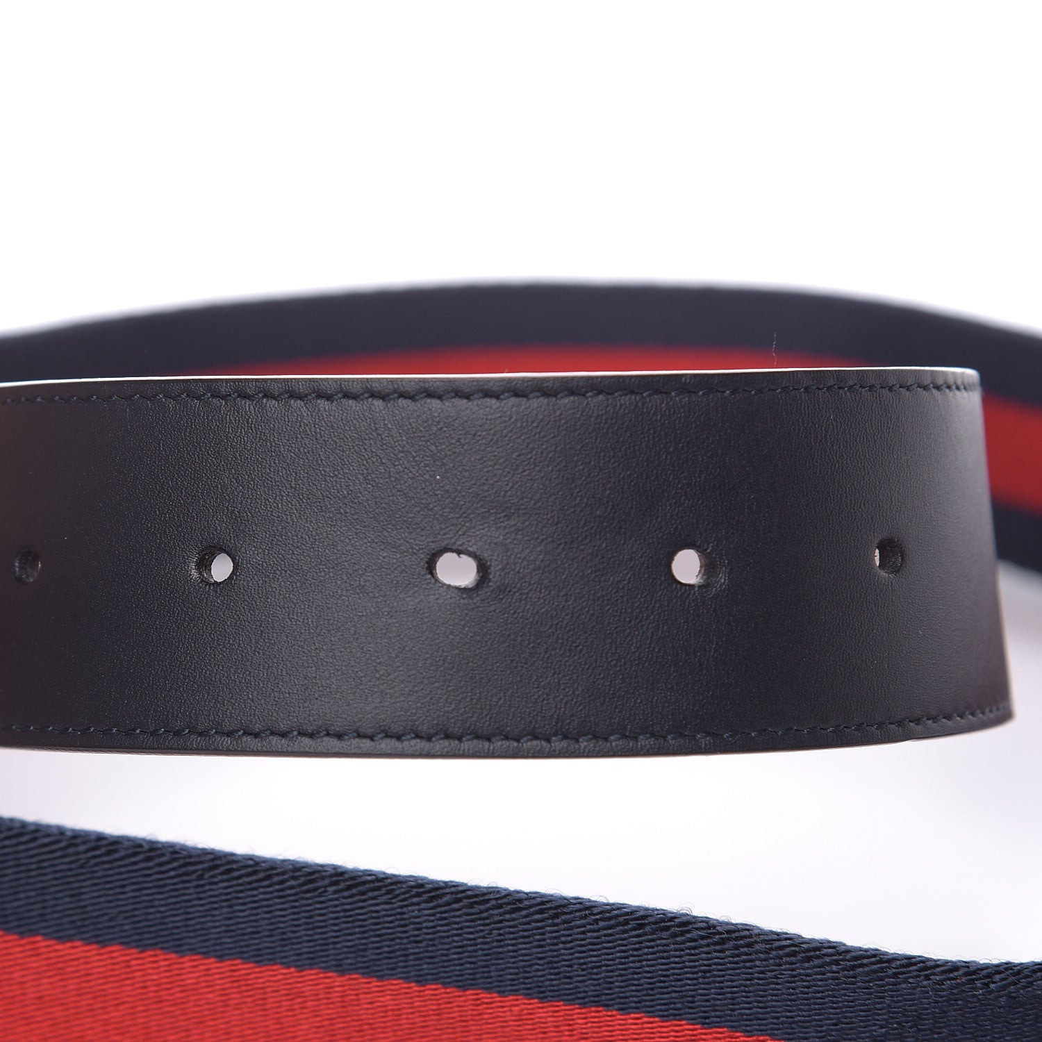 Gucci Calfskin Web Interlocking GG Belt 115 46 Navy Red 6 of 7