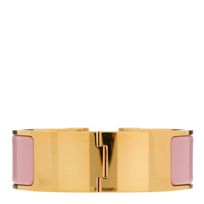 Hermes Enamel Wide Clic Clac H Bracelet GM Bois de Rose 2 of 4