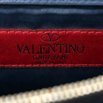 Valentino Garavani Calfskin Rockstud Wallet On Chain Marine 7 of 12