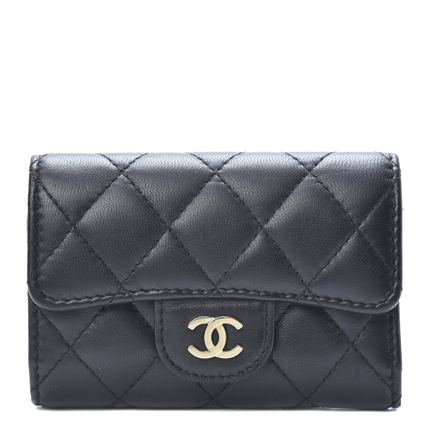 Chanel Lambskin Quilted 4 Key Holder Black 1 of 8