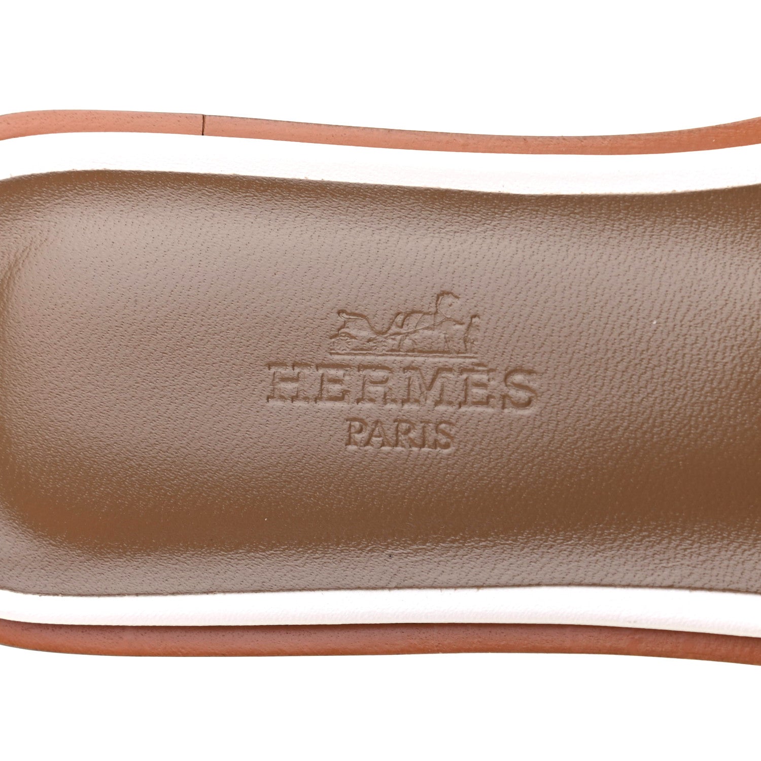 Hermes Box Calfskin Oran Sandals 36 White 7 of 9