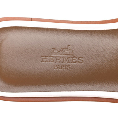 Hermes Box Calfskin Oran Sandals 36 White 7 of 9