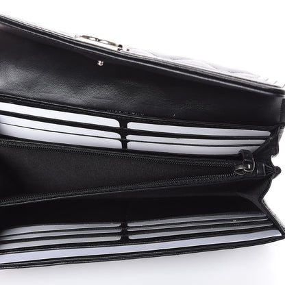 Chanel Lambskin Quilted Boy Flap Wallet Black 7 of 11