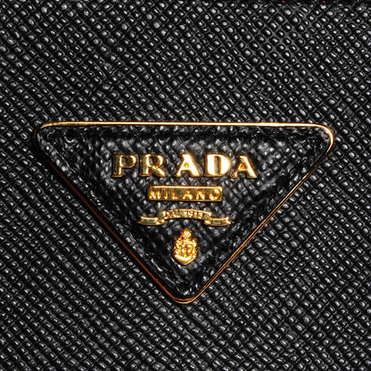 Prada Saffiano Cuir Double Handle Tote Black Ciliegia 6 of 10