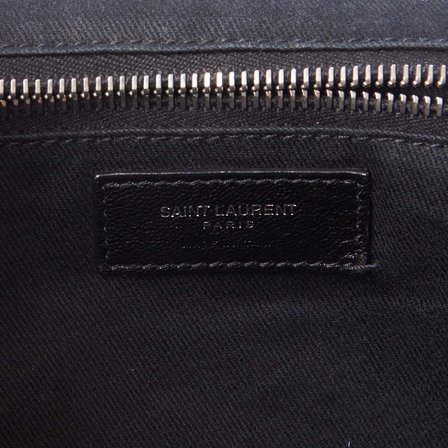 Saint Laurent Calfskin Crocodile Embossed Sac De Jour Backpack Black 9 of 10