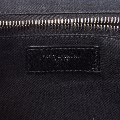 Saint Laurent Calfskin Crocodile Embossed Sac De Jour Backpack Black 9 of 10