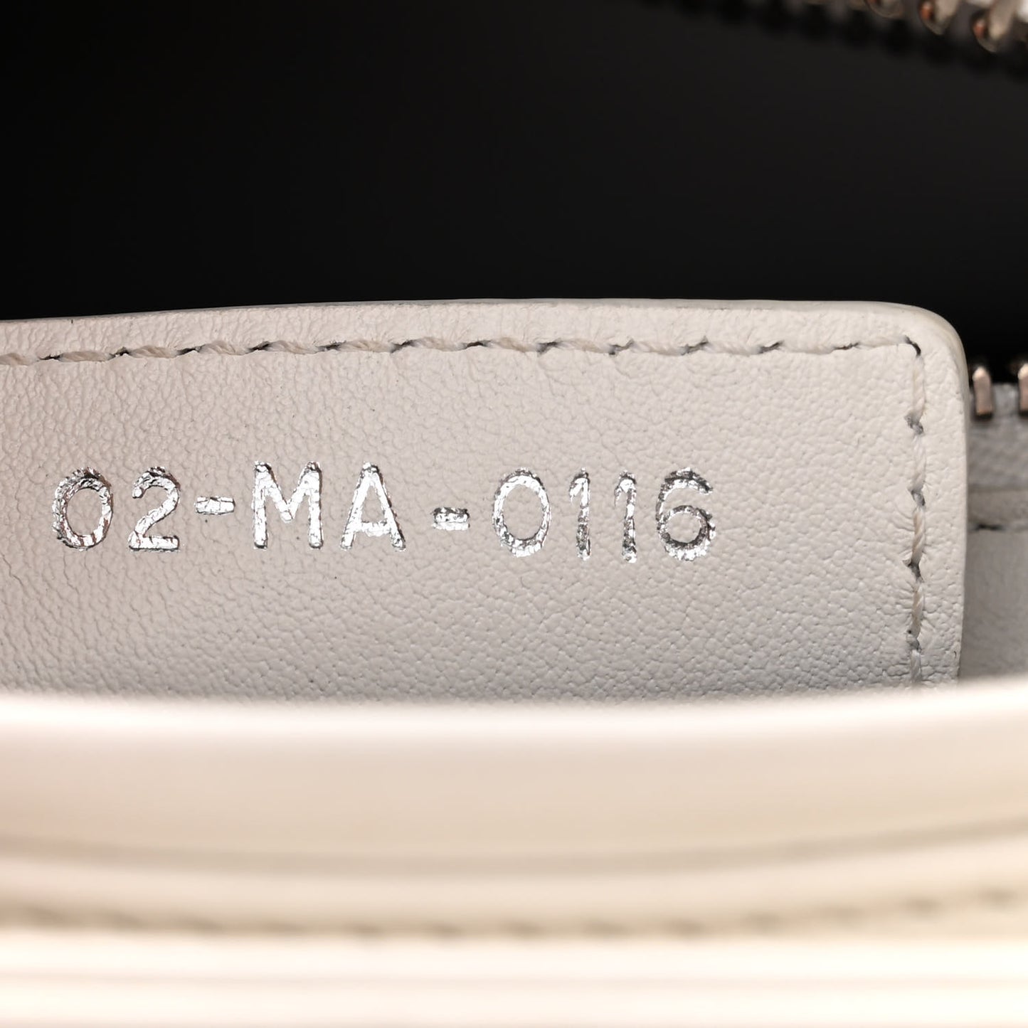 Calfskin Metal Embellished Medium Lady Dior White