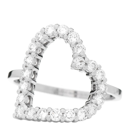Gucci 18K White Gold Diamond Heart Ring 50 5.5 1 of 4