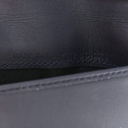 Christian Dior Calfskin CD Diamond Canvas Bi-Fold Card Holder Navy 7 of 7