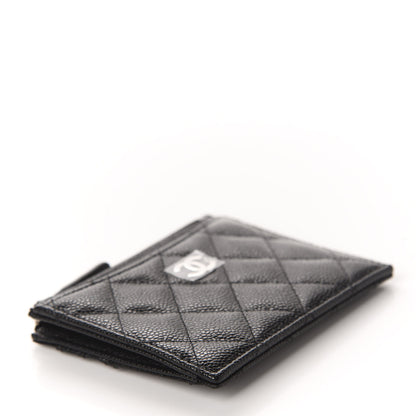 Chanel Caviar Quilted CC Zip Card Holder Black 4 of 8