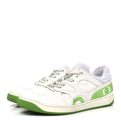 Gucci Demetra GG Supreme Monogram Womens Basket Low Top Sneakers 38.5 Great White Green 4 of 10