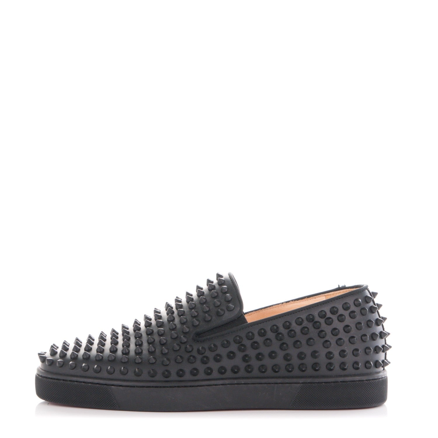Christian Louboutin Mens Calfskin Spikes Roller Boat Flat 41 Black 1 of 9