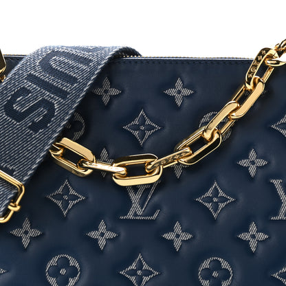 Louis Vuitton Lambskin Embossed Monogram Coussin PM Denim Blue 9 of 11