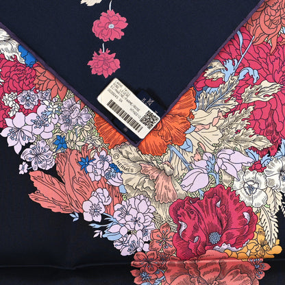 Hermes Silk Robe Legere Scarf 90 Marine Parme Rose 3 of 4