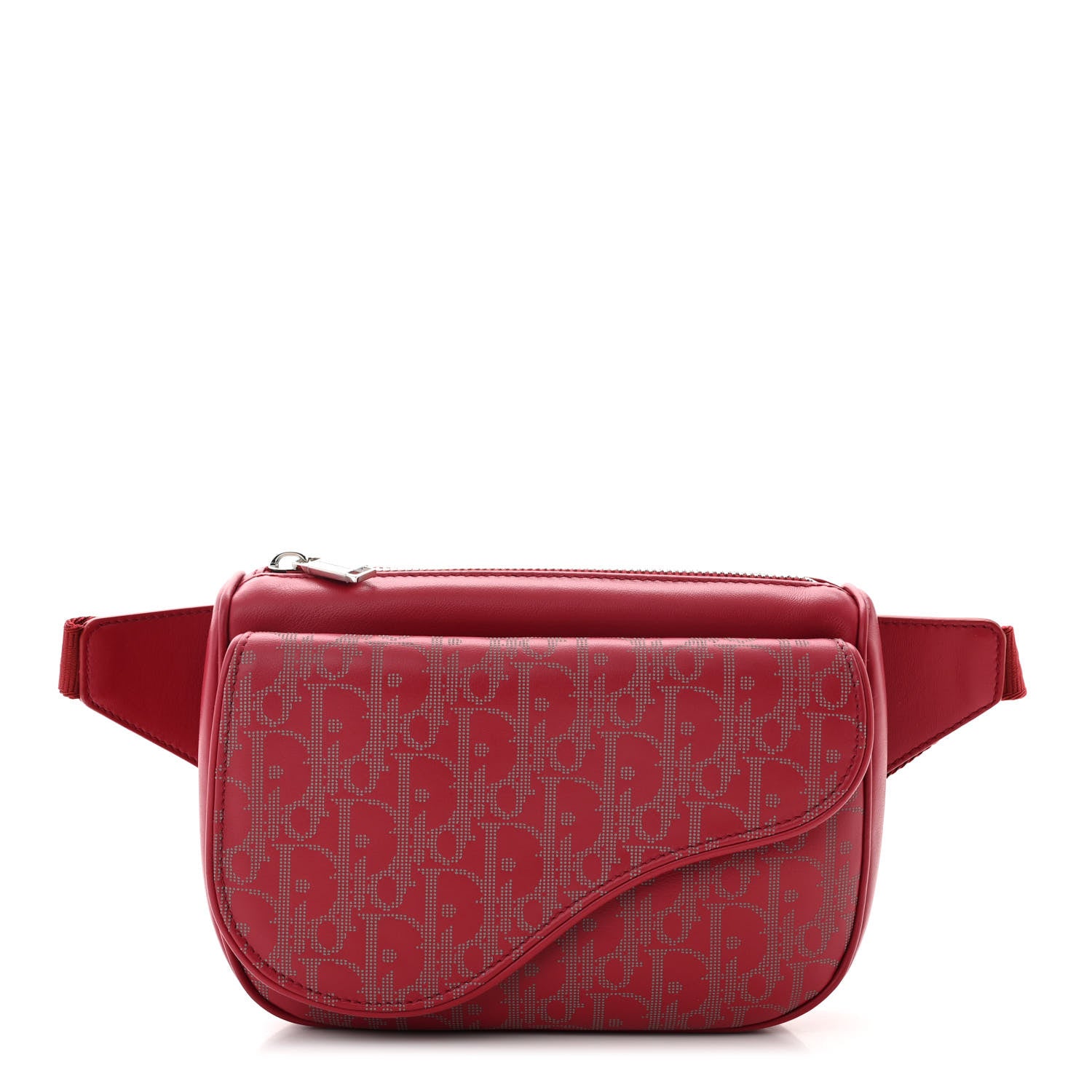 Christian Dior Galaxy Calfskin Oblique World Tour Saddle Belt Bag Red 1 of 9