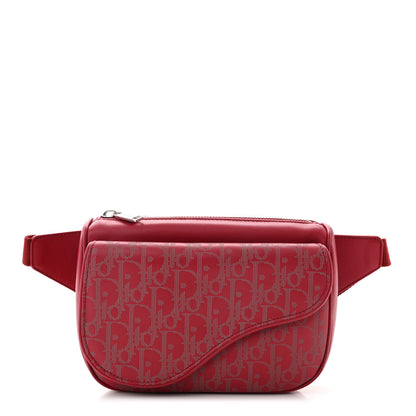 Christian Dior Galaxy Calfskin Oblique World Tour Saddle Belt Bag Red 1 of 9