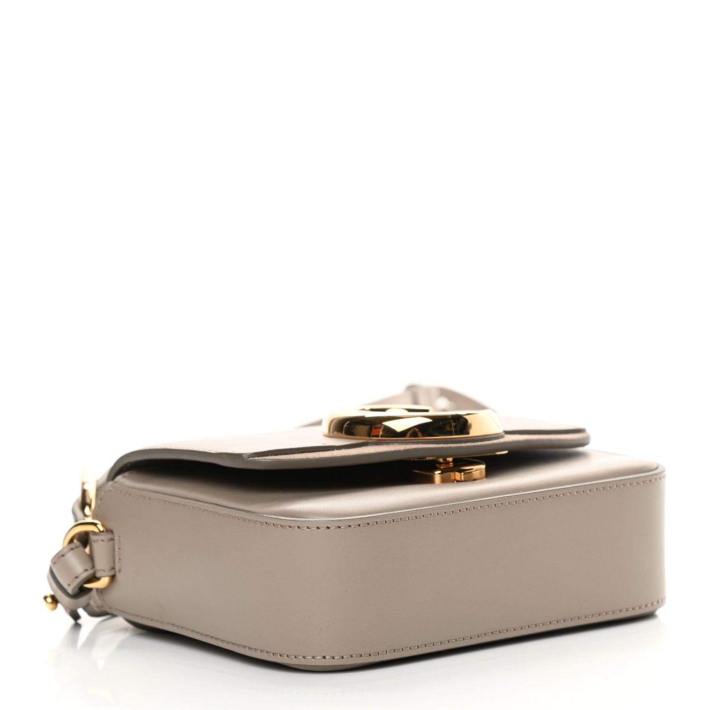 Shiny Calfskin Suede Mini C Double Carry Motty Grey