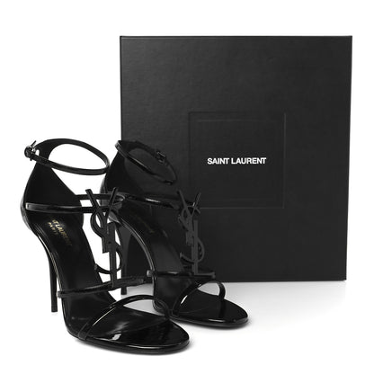 Saint Laurent Patent Cassandra 100 Ankle Strap Sandals 40.5 Black 10 of 10
