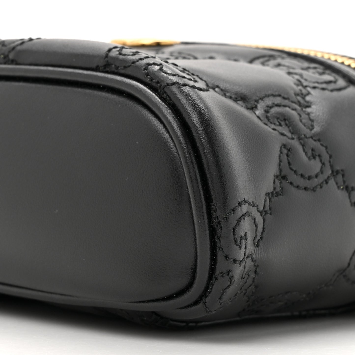 Calfskin GG Matelasse Mini Top Handle Bag Black