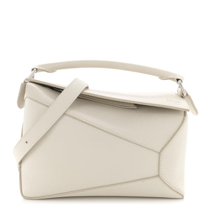 Loewe Soft Grained Calfskin Small Puzzle Edge Bag Soft White 1 of 13