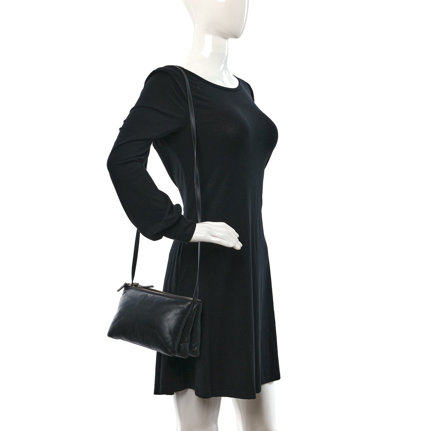 Celine Lambskin Small Pillow Trio Crossbody Bag Black 2 of 9