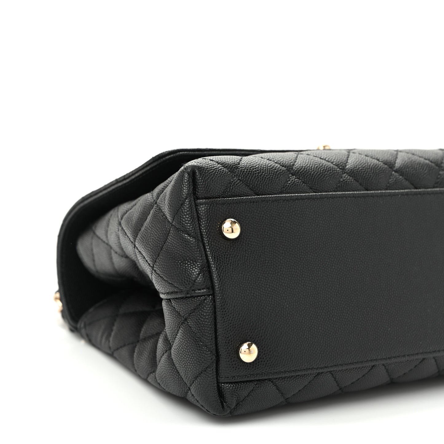 Caviar Quilted Small Coco Handle Flap Black