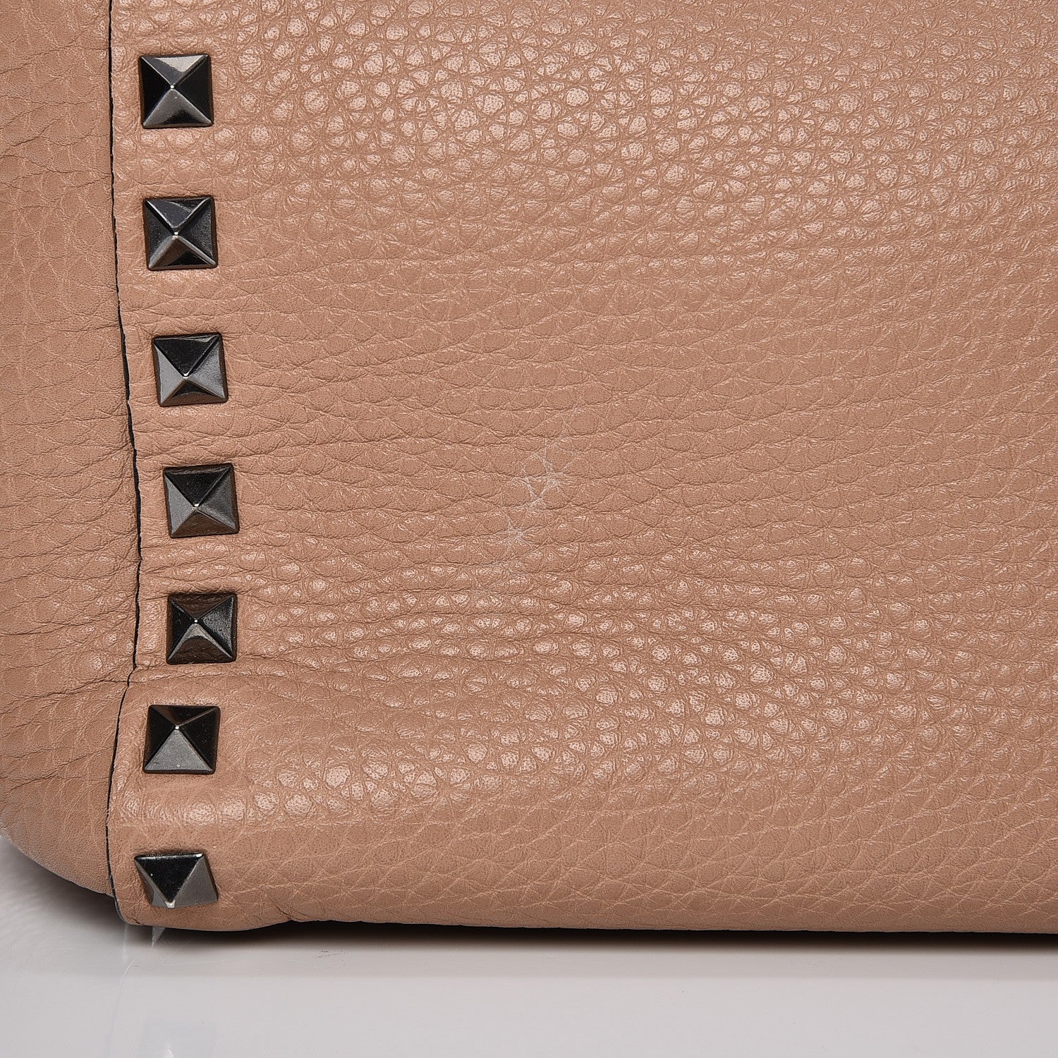 Valentino Garavani Pebbled Calfskin Small Rockstud Double Handle Tote Soft Noisette 9 of 9