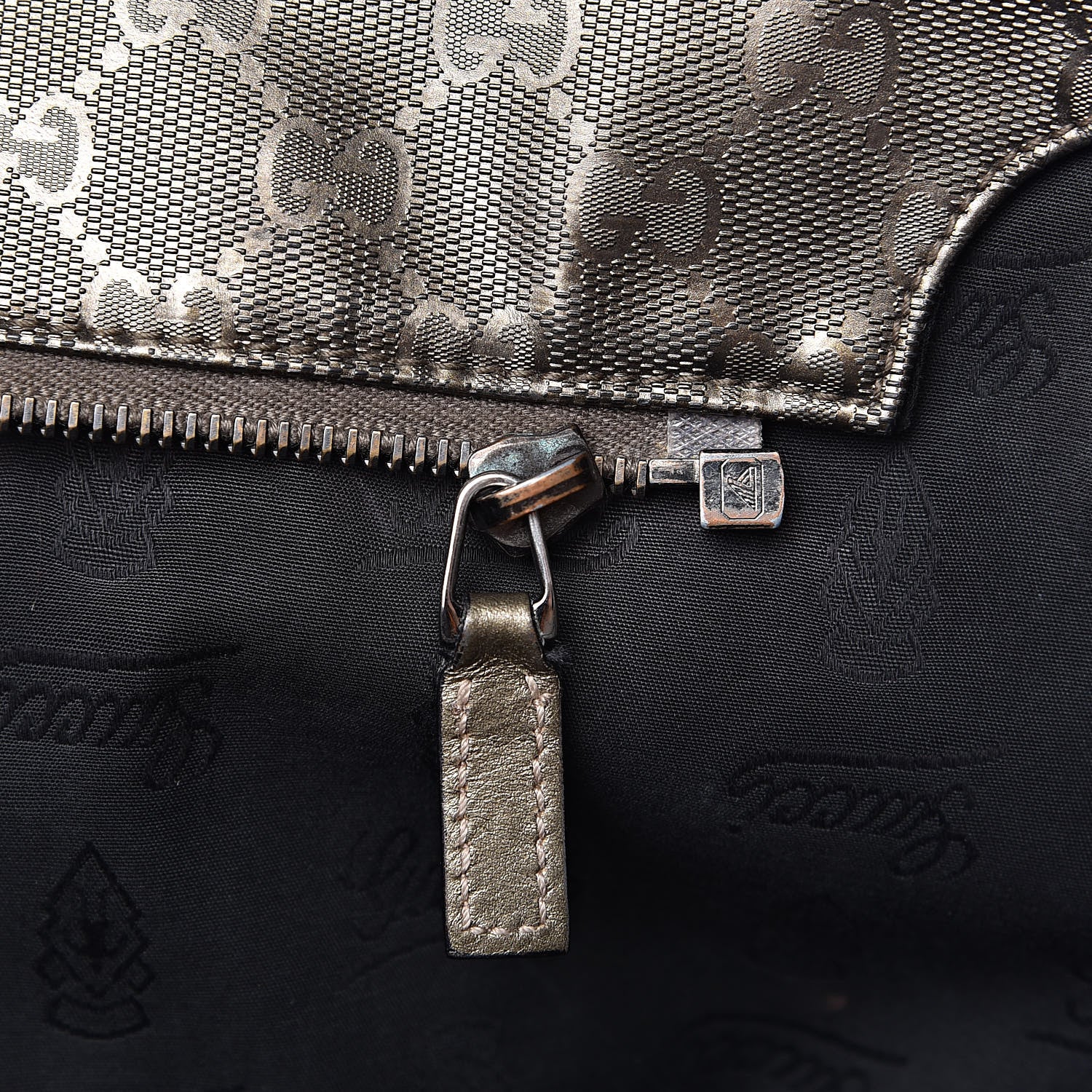 Gucci Imprime Monogram Medium Zippered Shopping Tote Pewter 16 of 16
