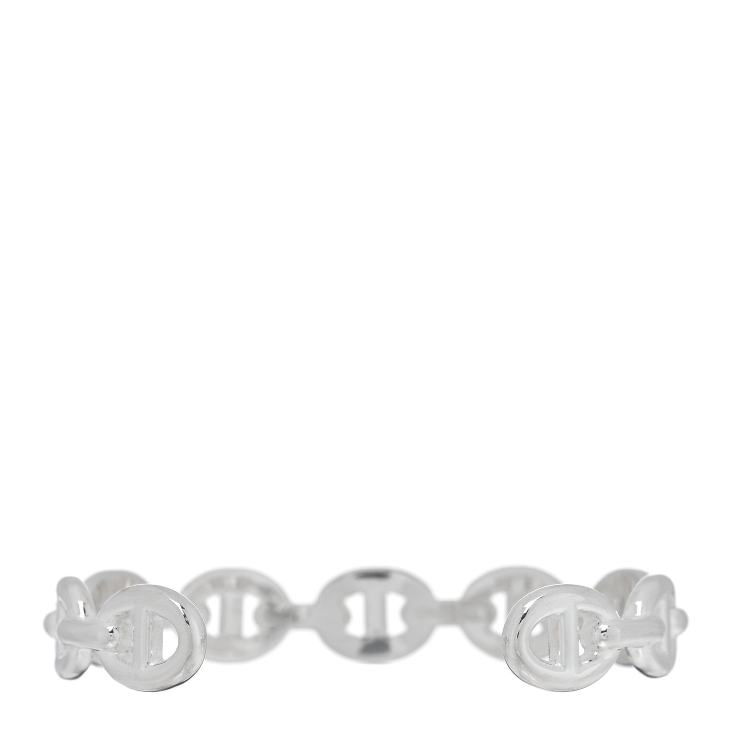 Sterling Silver MM Chaine d'Ancre Enchainee Cuff Bracelet SH