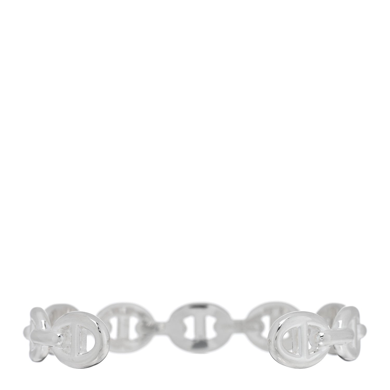 Hermes Sterling Silver MM Chaine d'Ancre Enchainee Cuff Bracelet SH 2 of 3