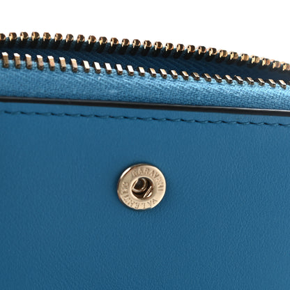 Valentino Garavani Calfskin Rockstud Compact Zip Around Wallet Light Blue 7 of 8