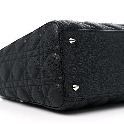 Christian Dior Grained Calfskin Cannage Medium Lady Dior Black 7 of 8