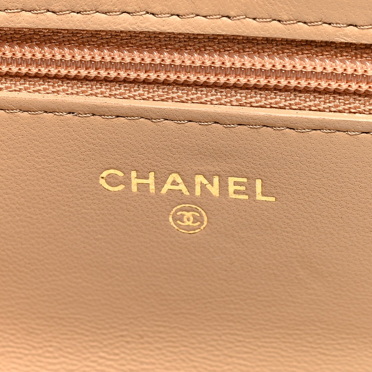 Chanel Lambskin Quilted CC Pearl Crush Wallet on Chain WOC Beige 6 of 11