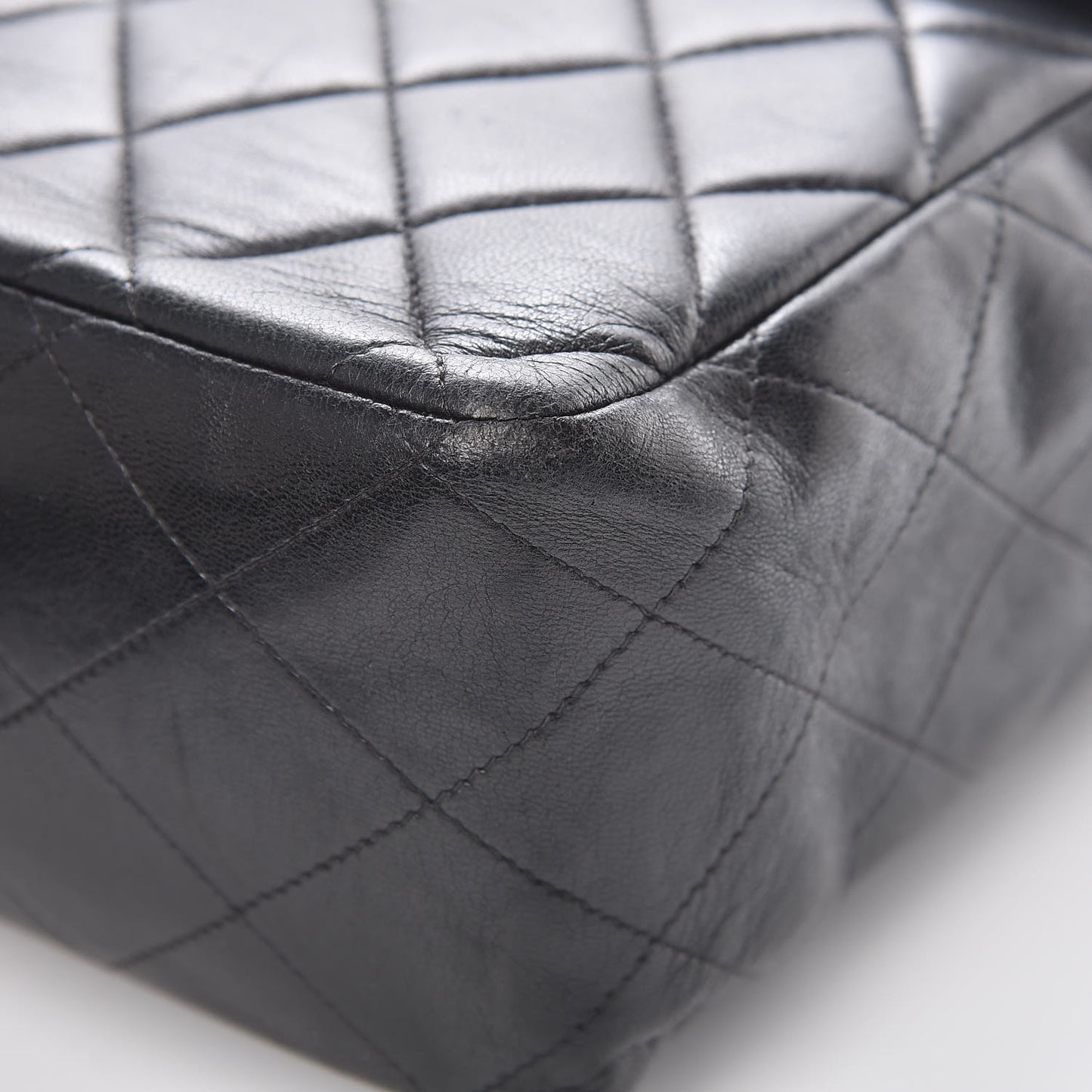 Lambskin Quilted Jumbo Single Flap Black