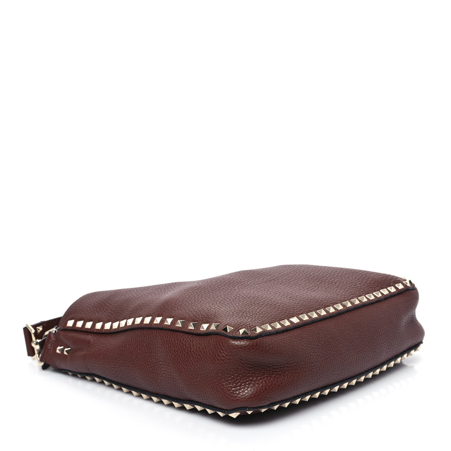 Valentino Garavani Pebbled Calfskin Large Rockstud Flip-Lock Messenger Bag Brown 4 of 11