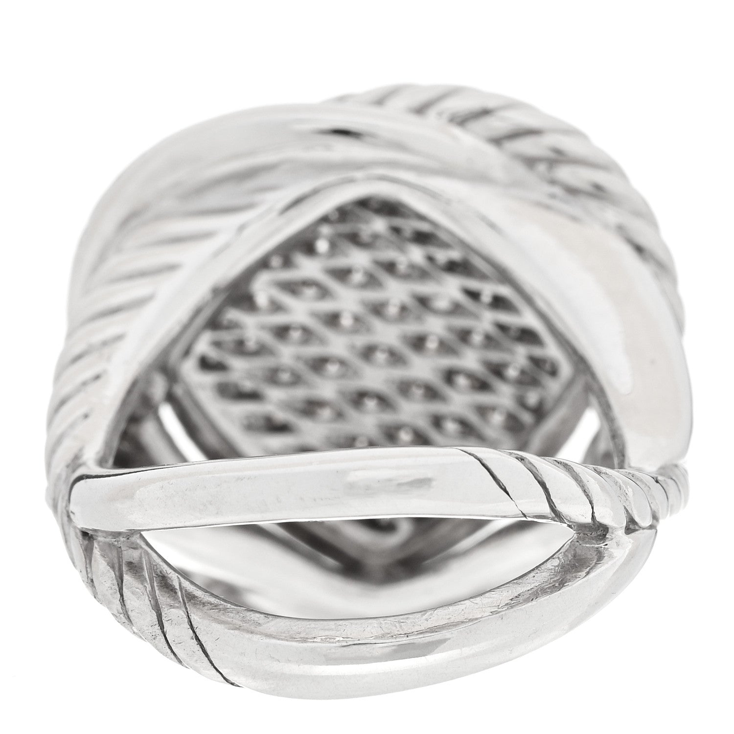 David Yurman Sterling Silver Diamond 14mm Pave Infinity Ring 49 5 3 of 4