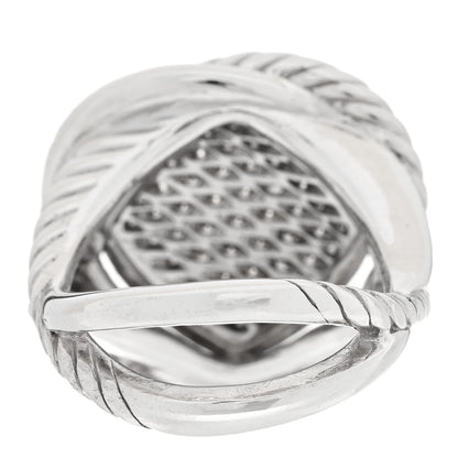 David Yurman Sterling Silver Diamond 14mm Pave Infinity Ring 49 5 3 of 4