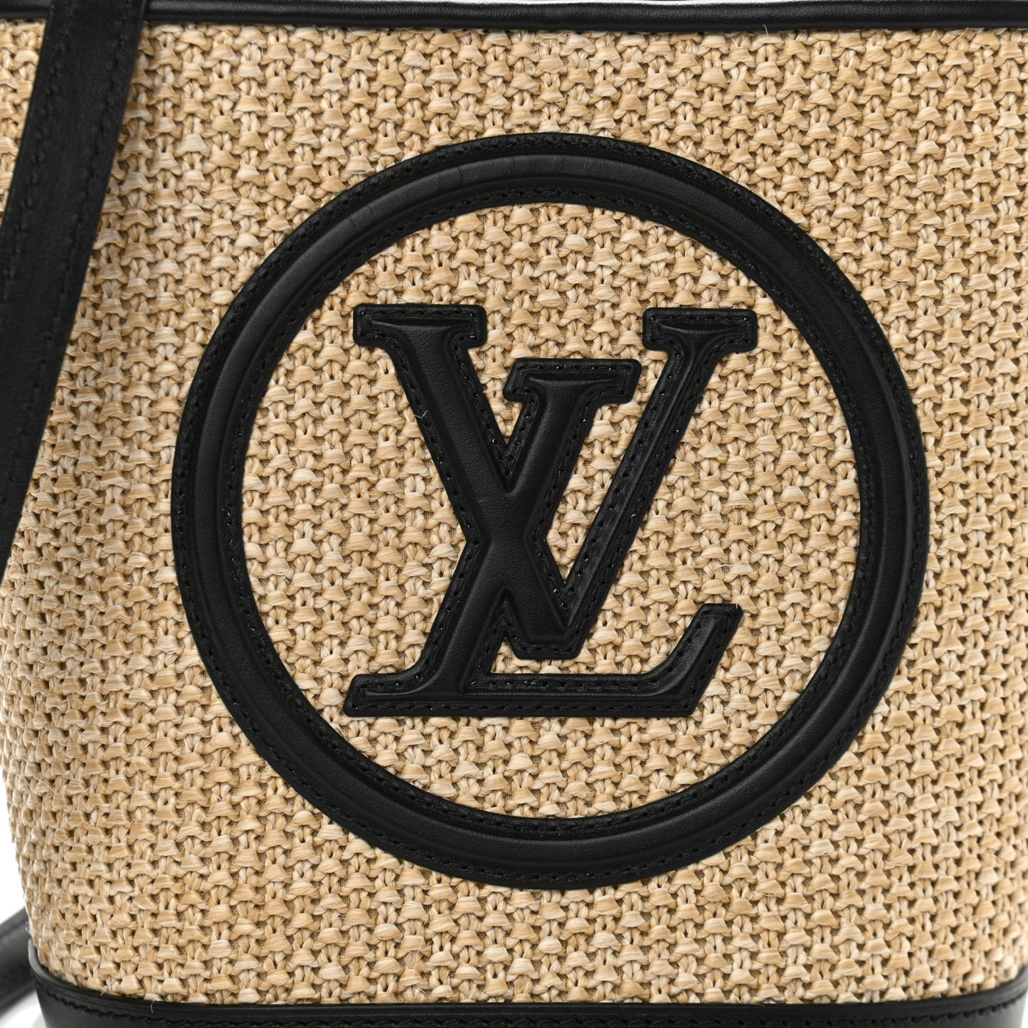 Raffia Petit Bucket Black